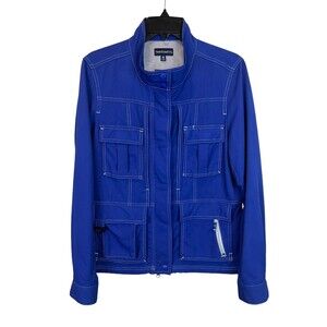 TravelSmith Cargo Jacket  Women's M  Blue Activewear Full Zip & Snap Lightweight